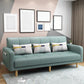 Biscuit Back Square Arm Modern Sleeper with Foldable Convertible Sleeper Green Faux Leather Clearhalo 'furn' 'furn_sofas' 'Furniture' 'furniture_sofas' 'kitchen' 'kitchen_sofas' 'Living Room Furniture' 'Sofa' 'sofas' 4657734