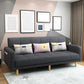 Biscuit Back Square Arm Modern Sleeper with Foldable Convertible Sleeper Dark Gray Linen Blend Clearhalo 'furn' 'furn_sofas' 'Furniture' 'furniture_sofas' 'kitchen' 'kitchen_sofas' 'Living Room Furniture' 'Sofa' 'sofas' 4657739