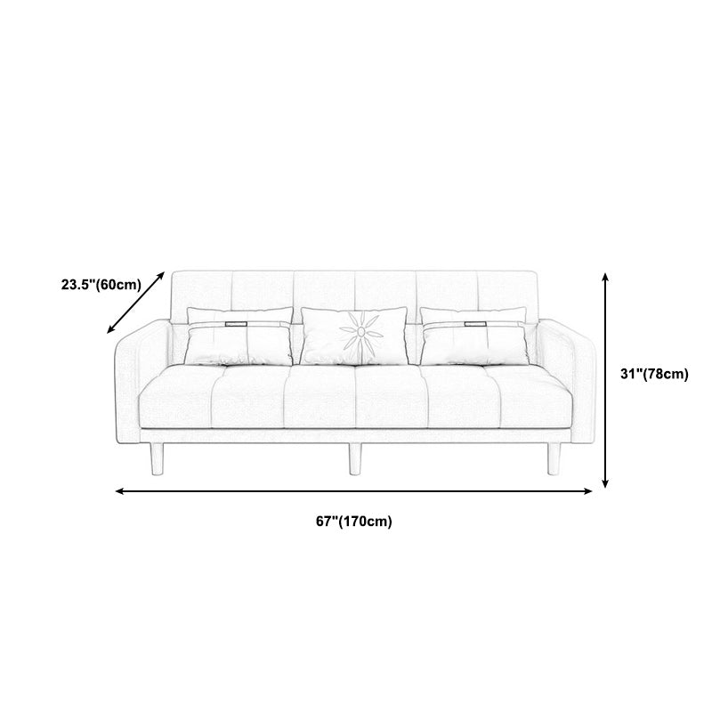 Biscuit Back Square Arm Modern Sleeper with Foldable Convertible Sleeper Clearhalo 'furn' 'furn_sofas' 'Furniture' 'furniture_sofas' 'kitchen' 'kitchen_sofas' 'Living Room Furniture' 'Sofa' 'sofas' 4657750