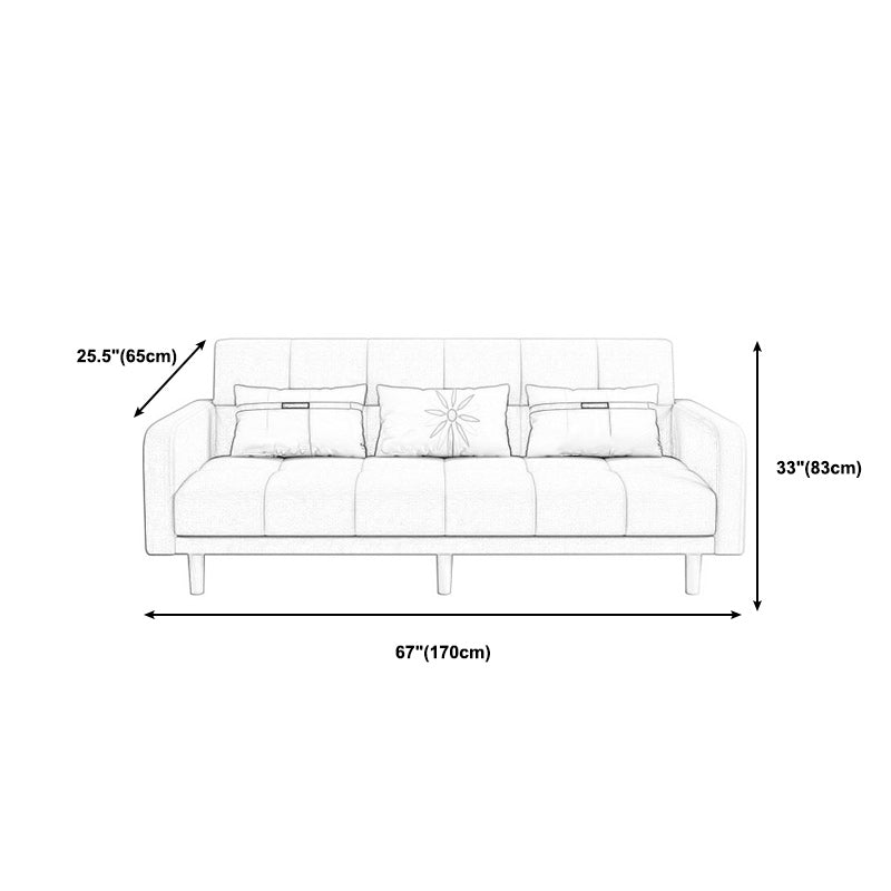 Biscuit Back Square Arm Modern Sleeper with Foldable Convertible Sleeper Clearhalo 'furn' 'furn_sofas' 'Furniture' 'furniture_sofas' 'kitchen' 'kitchen_sofas' 'Living Room Furniture' 'Sofa' 'sofas' 4657752