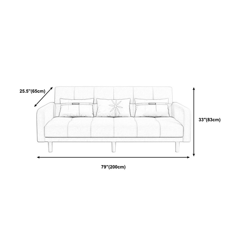 Biscuit Back Square Arm Modern Sleeper with Foldable Convertible Sleeper Clearhalo 'furn' 'furn_sofas' 'Furniture' 'furniture_sofas' 'kitchen' 'kitchen_sofas' 'Living Room Furniture' 'Sofa' 'sofas' 4657753