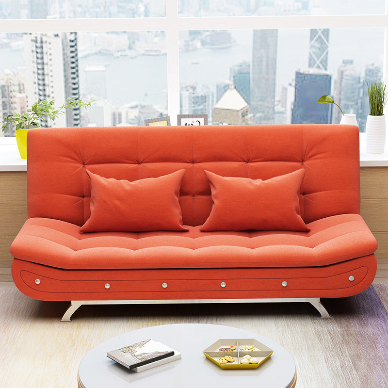 Contemporary Tight Back Sofa 35.43"High Armless Sofa for Apartment Orange Red Clearhalo 'furn' 'furn_sofas' 'Furniture' 'furniture_sofas' 'kitchen' 'kitchen_sofas' 'Living Room Furniture' 'Sofa' 'sofas' 4657756