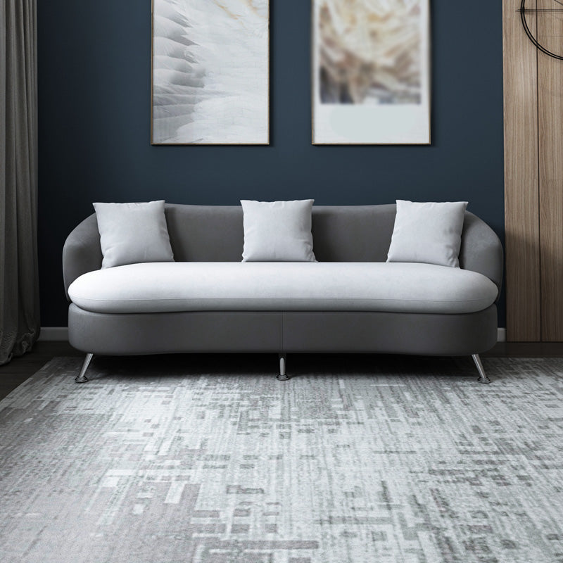 3 Seater Tuxedo Arm Loveseat Standard Tight Back Settee Loveseat Dark Gray-White Clearhalo 'furn' 'furn_sofas' 'Furniture' 'furniture_sofas' 'kitchen' 'kitchen_sofas' 'Living Room Furniture' 'Sofa' 'sofas' 4657788