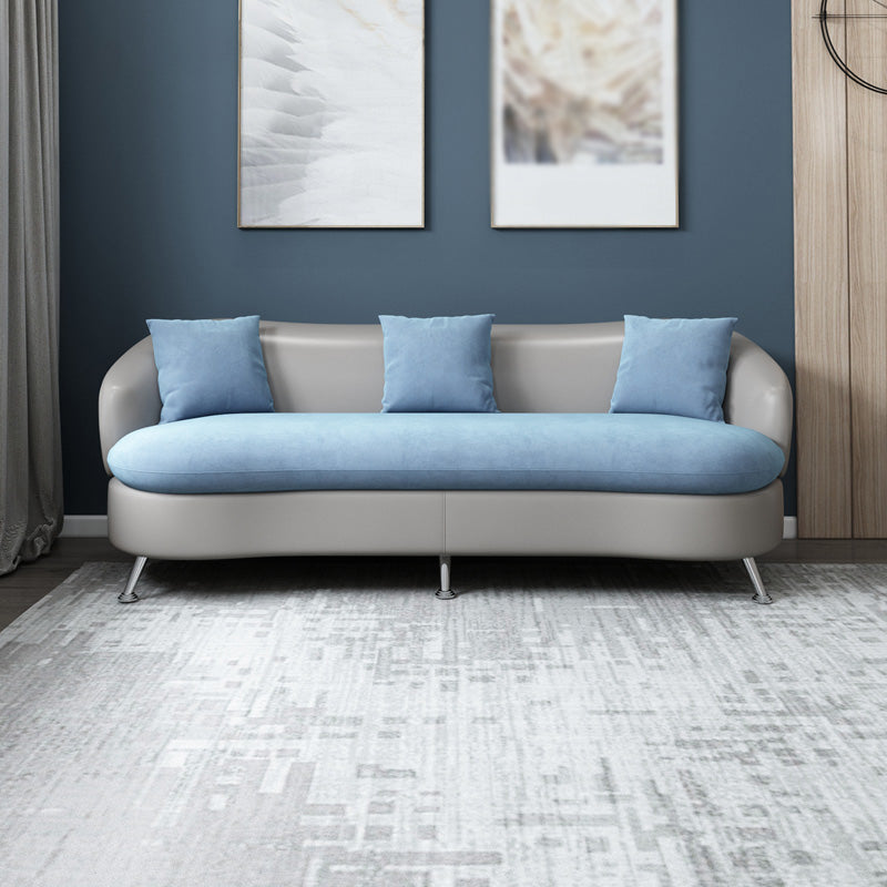 3 Seater Tuxedo Arm Loveseat Standard Tight Back Settee Loveseat Gray-Blue Clearhalo 'furn' 'furn_sofas' 'Furniture' 'furniture_sofas' 'kitchen' 'kitchen_sofas' 'Living Room Furniture' 'Sofa' 'sofas' 4657798