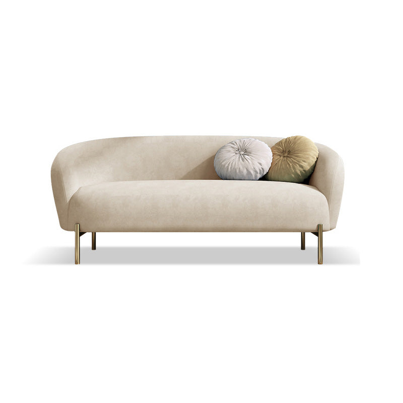 Mid-Century Modern Tight Back Sofa Curved 30.71" D X 29.92" H Loveseat Off-White Clearhalo 'furn' 'furn_sofas' 'Furniture' 'furniture_sofas' 'kitchen' 'kitchen_sofas' 'Living Room Furniture' 'Sofa' 'sofas' 4657809