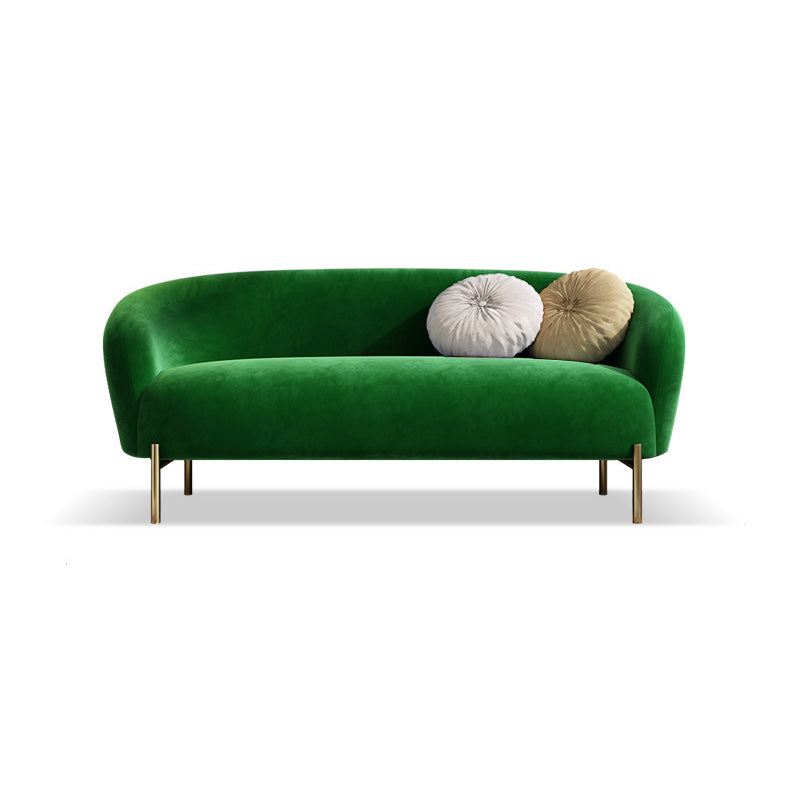 Mid-Century Modern Tight Back Sofa Curved 30.71" D X 29.92" H Loveseat Green Clearhalo 'furn' 'furn_sofas' 'Furniture' 'furniture_sofas' 'kitchen' 'kitchen_sofas' 'Living Room Furniture' 'Sofa' 'sofas' 4657810