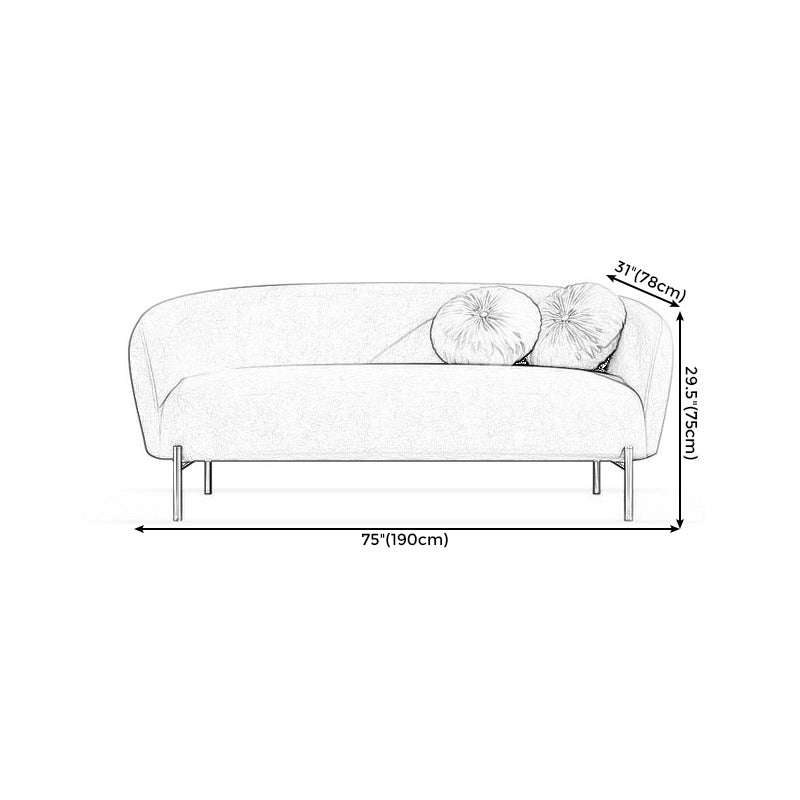 Mid-Century Modern Tight Back Sofa Curved 30.71" D X 29.92" H Loveseat Clearhalo 'furn' 'furn_sofas' 'Furniture' 'furniture_sofas' 'kitchen' 'kitchen_sofas' 'Living Room Furniture' 'Sofa' 'sofas' 4657825