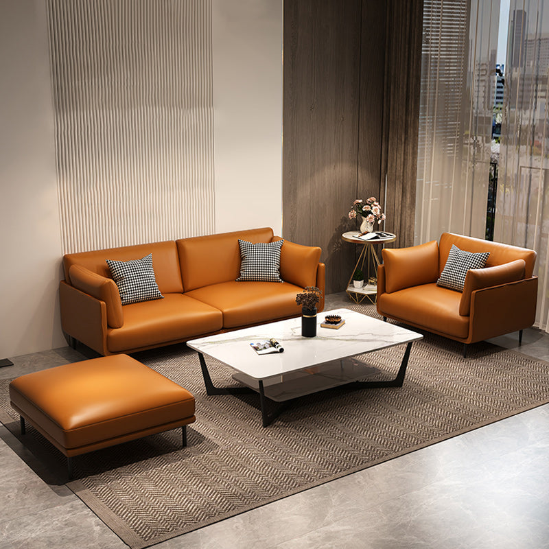 Contemporary Fabric Cushions Sofa 32.28"High Tuxedo Arm Single Cushion Seat Sofa Clearhalo 'furn' 'furn_sofas' 'Furniture' 'furniture_sofas' 'kitchen' 'kitchen_sofas' 'Living Room Furniture' 'Sofa' 'sofas' 4657827