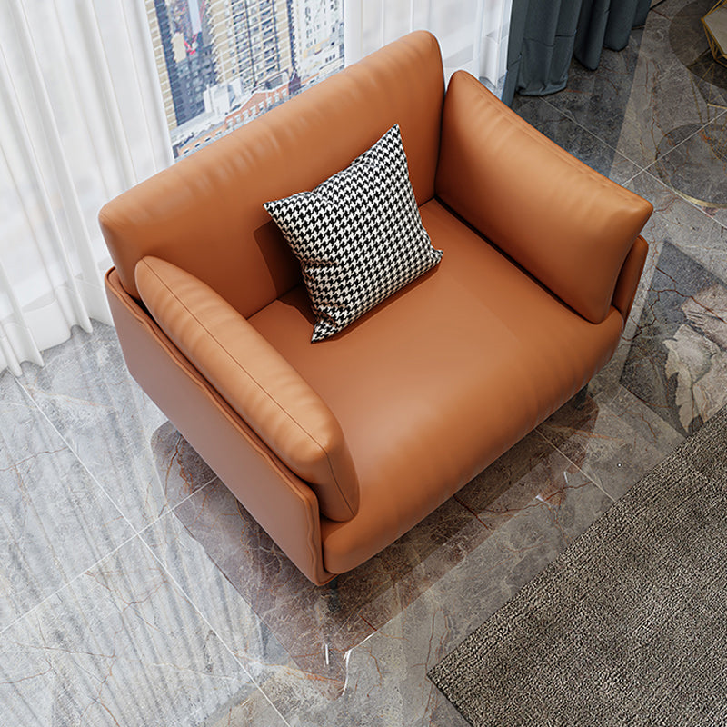 Contemporary Fabric Cushions Sofa 32.28"High Tuxedo Arm Single Cushion Seat Sofa Clearhalo 'furn' 'furn_sofas' 'Furniture' 'furniture_sofas' 'kitchen' 'kitchen_sofas' 'Living Room Furniture' 'Sofa' 'sofas' 4657829