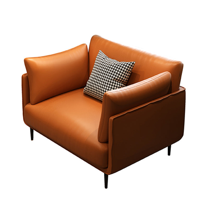 Contemporary Fabric Cushions Sofa 32.28"High Tuxedo Arm Single Cushion Seat Sofa Clearhalo 'furn' 'furn_sofas' 'Furniture' 'furniture_sofas' 'kitchen' 'kitchen_sofas' 'Living Room Furniture' 'Sofa' 'sofas' 4657830