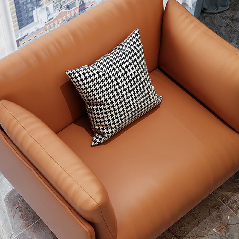 Contemporary Fabric Cushions Sofa 32.28"High Tuxedo Arm Single Cushion Seat Sofa Clearhalo 'furn' 'furn_sofas' 'Furniture' 'furniture_sofas' 'kitchen' 'kitchen_sofas' 'Living Room Furniture' 'Sofa' 'sofas' 4657836