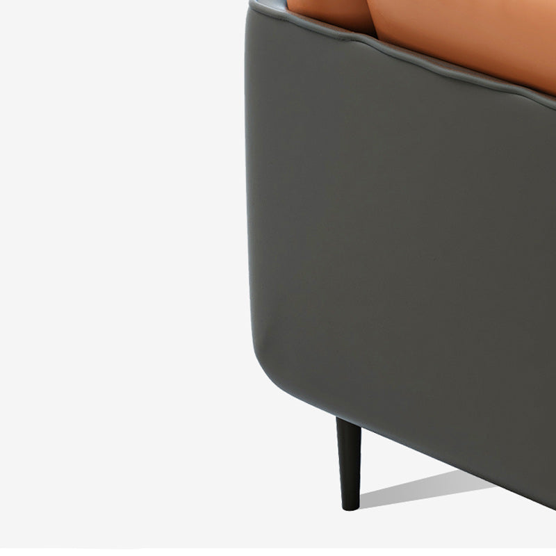 Contemporary Fabric Cushions Sofa 32.28"High Tuxedo Arm Single Cushion Seat Sofa Clearhalo 'furn' 'furn_sofas' 'Furniture' 'furniture_sofas' 'kitchen' 'kitchen_sofas' 'Living Room Furniture' 'Sofa' 'sofas' 4657838