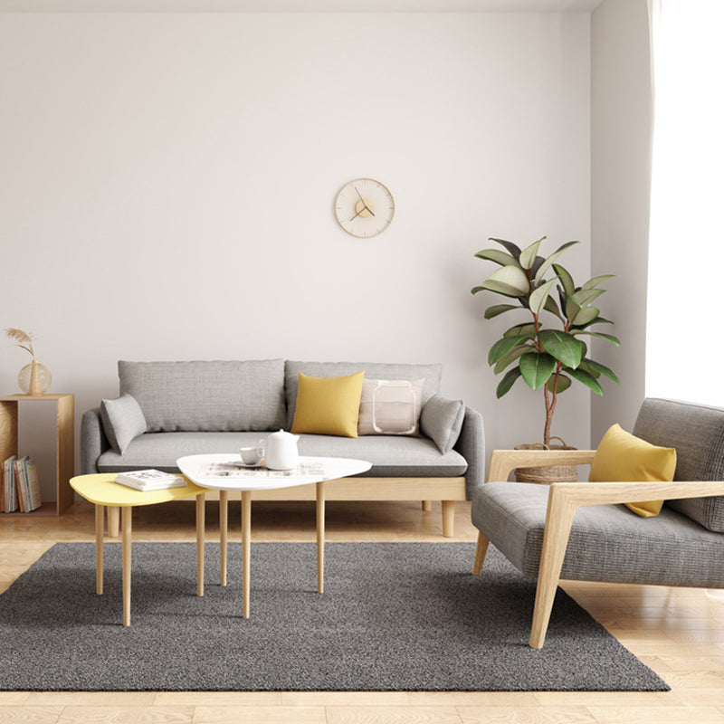 Matte Finish Square Arm Sofa Cotton Linen Sofa for Bonus Room Apartment Clearhalo 'furn' 'furn_sofas' 'Furniture' 'furniture_sofas' 'kitchen' 'kitchen_sofas' 'Living Room Furniture' 'Sofa' 'sofas' 4657850