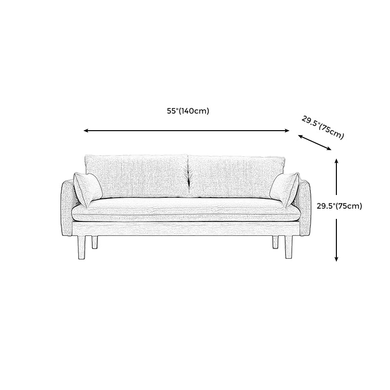 Matte Finish Square Arm Sofa Cotton Linen Sofa for Bonus Room Apartment Clearhalo 'furn' 'furn_sofas' 'Furniture' 'furniture_sofas' 'kitchen' 'kitchen_sofas' 'Living Room Furniture' 'Sofa' 'sofas' 4657856