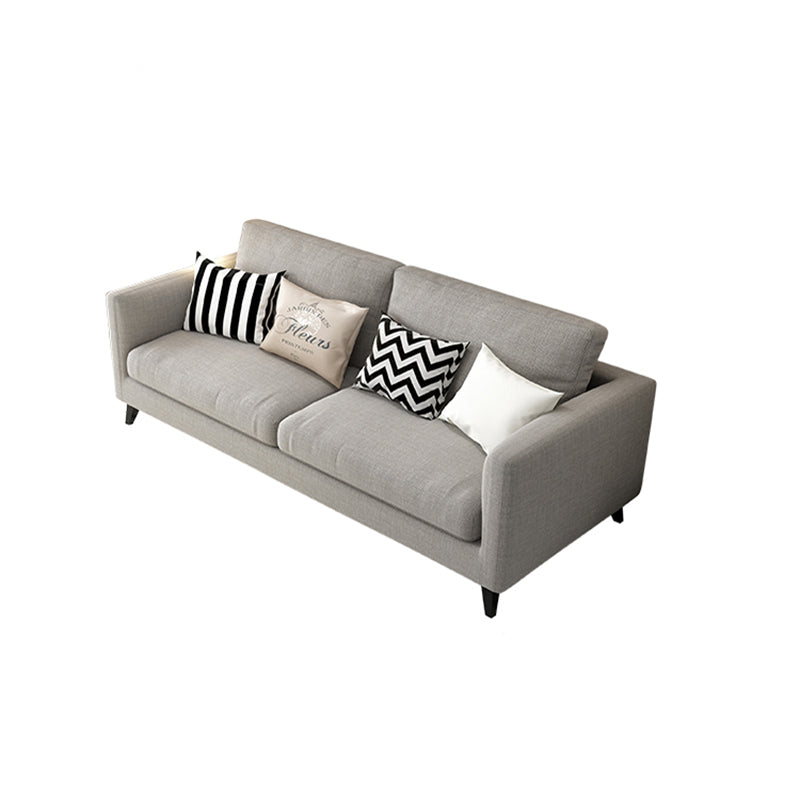 Contemporary Linen Tuxedo Arm Standard Sofa with Loose Back for Living Room Clearhalo 'furn' 'furn_sofas' 'Furniture' 'furniture_sofas' 'kitchen' 'kitchen_sofas' 'Living Room Furniture' 'Sofa' 'sofas' 4657865