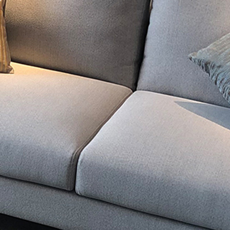 Contemporary Linen Tuxedo Arm Standard Sofa with Loose Back for Living Room Clearhalo 'furn' 'furn_sofas' 'Furniture' 'furniture_sofas' 'kitchen' 'kitchen_sofas' 'Living Room Furniture' 'Sofa' 'sofas' 4657867