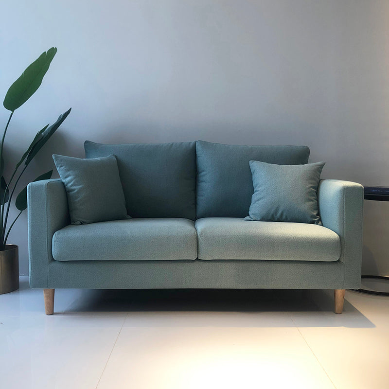 Contemporary Linen Tuxedo Arm Standard Sofa with Loose Back for Living Room Light Green Clearhalo 'furn' 'furn_sofas' 'Furniture' 'furniture_sofas' 'kitchen' 'kitchen_sofas' 'Living Room Furniture' 'Sofa' 'sofas' 4657868