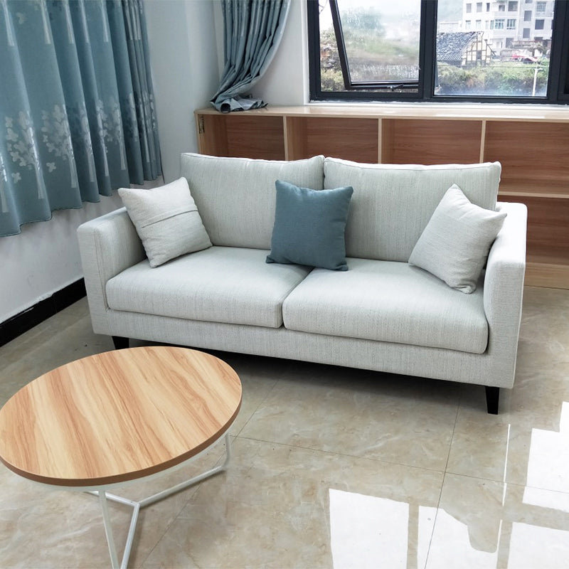 Contemporary Linen Tuxedo Arm Standard Sofa with Loose Back for Living Room Gray-White Clearhalo 'furn' 'furn_sofas' 'Furniture' 'furniture_sofas' 'kitchen' 'kitchen_sofas' 'Living Room Furniture' 'Sofa' 'sofas' 4657874