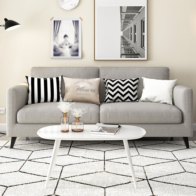 Contemporary Linen Tuxedo Arm Standard Sofa with Loose Back for Living Room 75"L x 33.5"W x 35.5"H Light Gray Clearhalo 'furn' 'furn_sofas' 'Furniture' 'furniture_sofas' 'kitchen' 'kitchen_sofas' 'Living Room Furniture' 'Sofa' 'sofas' 4657878