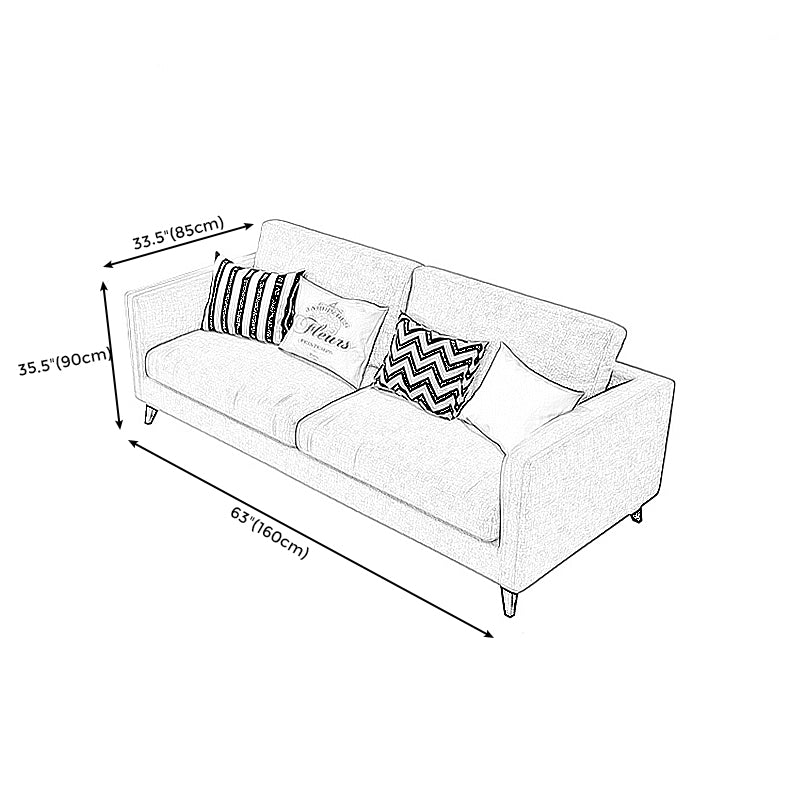 Contemporary Linen Tuxedo Arm Standard Sofa with Loose Back for Living Room Clearhalo 'furn' 'furn_sofas' 'Furniture' 'furniture_sofas' 'kitchen' 'kitchen_sofas' 'Living Room Furniture' 'Sofa' 'sofas' 4657879