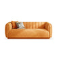 Nordic Sewn Pillow Back Sofa 31.5" High Velvet Tuxedo Arm Sofa Orange Clearhalo 'furn' 'furn_sofas' 'Furniture' 'furniture_sofas' 'kitchen' 'kitchen_sofas' 'Living Room Furniture' 'Sofa' 'sofas' 4657886