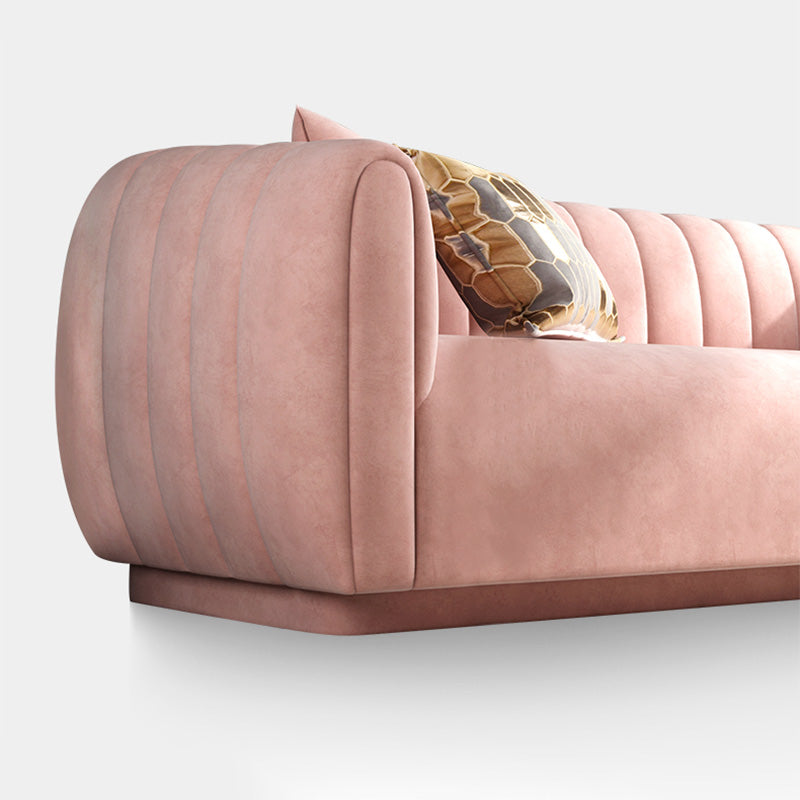 Nordic Sewn Pillow Back Sofa 31.5" High Velvet Tuxedo Arm Sofa Clearhalo 'furn' 'furn_sofas' 'Furniture' 'furniture_sofas' 'kitchen' 'kitchen_sofas' 'Living Room Furniture' 'Sofa' 'sofas' 4657894