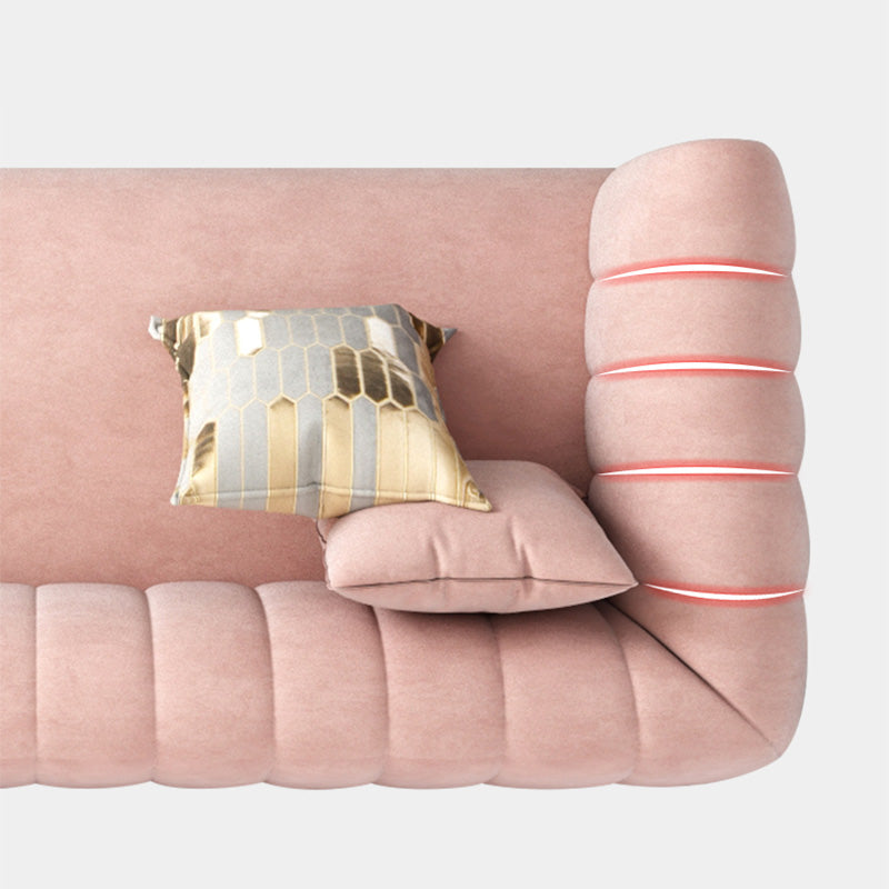 Nordic Sewn Pillow Back Sofa 31.5" High Velvet Tuxedo Arm Sofa Clearhalo 'furn' 'furn_sofas' 'Furniture' 'furniture_sofas' 'kitchen' 'kitchen_sofas' 'Living Room Furniture' 'Sofa' 'sofas' 4657895