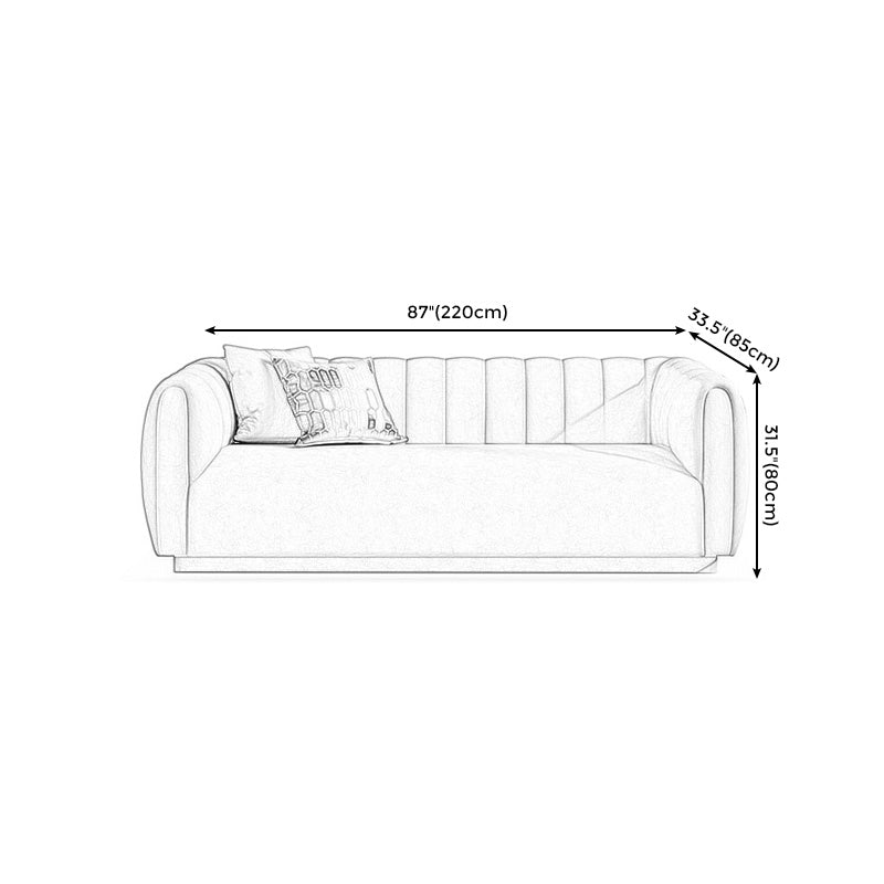 Nordic Sewn Pillow Back Sofa 31.5" High Velvet Tuxedo Arm Sofa Clearhalo 'furn' 'furn_sofas' 'Furniture' 'furniture_sofas' 'kitchen' 'kitchen_sofas' 'Living Room Furniture' 'Sofa' 'sofas' 4657897