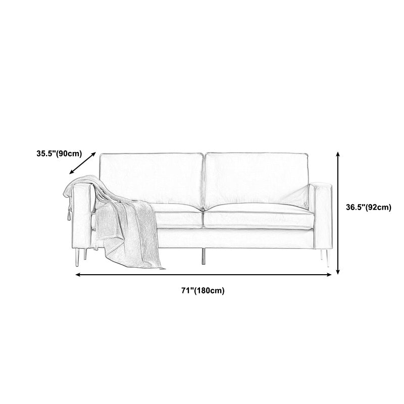Cushions Faux Leather Square Arm Sofa with Stain Resistant and Waterproof Clearhalo 'furn' 'furn_sofas' 'Furniture' 'furniture_sofas' 'kitchen' 'kitchen_sofas' 'Living Room Furniture' 'Sofa' 'sofas' 4657913
