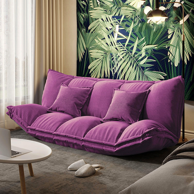 Contemporary Tight Back Convertible Sleeper Sofa 19.69"High Fabric Armless Sofa Purple Clearhalo 'furn' 'furn_sofas' 'Furniture' 'furniture_sofas' 'kitchen' 'kitchen_sofas' 'Living Room Furniture' 'Sofa' 'sofas' 4657920