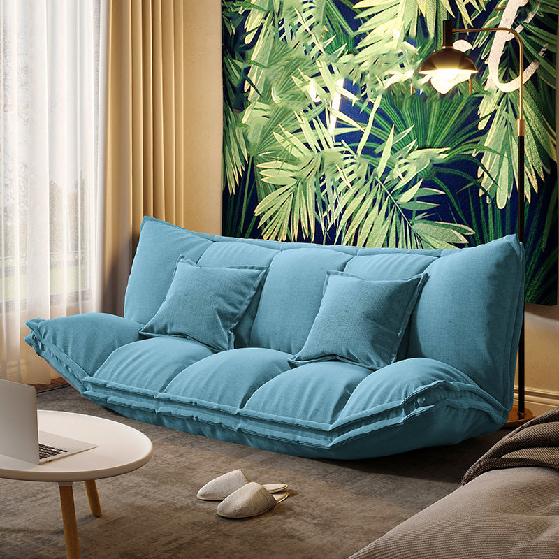 Contemporary Tight Back Convertible Sleeper Sofa 19.69"High Fabric Armless Sofa Light Blue Clearhalo 'furn' 'furn_sofas' 'Furniture' 'furniture_sofas' 'kitchen' 'kitchen_sofas' 'Living Room Furniture' 'Sofa' 'sofas' 4657921