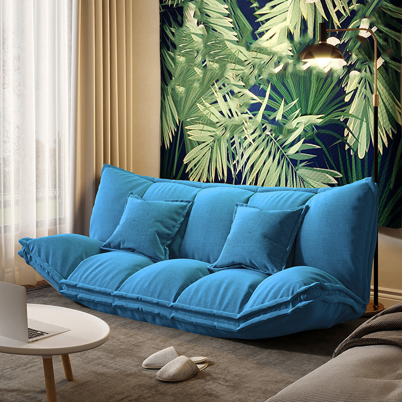 Contemporary Tight Back Convertible Sleeper Sofa 19.69"High Fabric Armless Sofa Airy Blue Clearhalo 'furn' 'furn_sofas' 'Furniture' 'furniture_sofas' 'kitchen' 'kitchen_sofas' 'Living Room Furniture' 'Sofa' 'sofas' 4657923