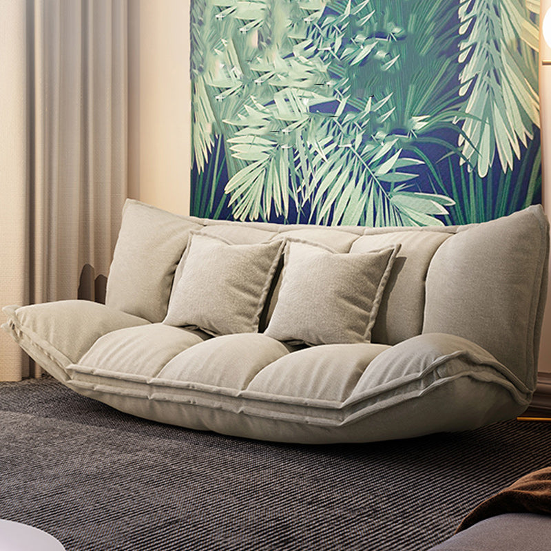 Contemporary Tight Back Convertible Sleeper Sofa 19.69"High Fabric Armless Sofa Grey Clearhalo 'furn' 'furn_sofas' 'Furniture' 'furniture_sofas' 'kitchen' 'kitchen_sofas' 'Living Room Furniture' 'Sofa' 'sofas' 4657926