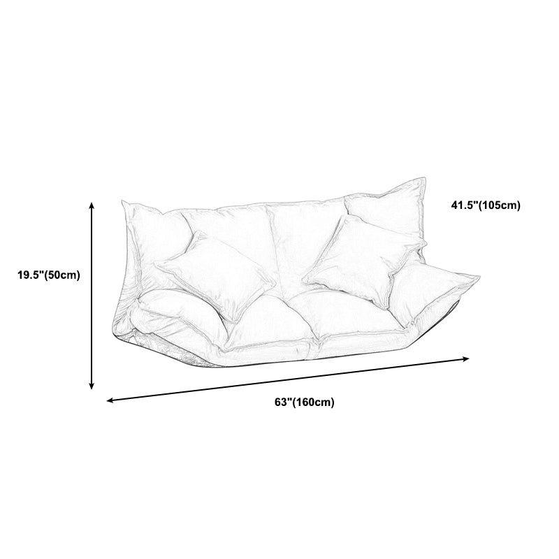 Contemporary Tight Back Convertible Sleeper Sofa 19.69"High Fabric Armless Sofa Clearhalo 'furn' 'furn_sofas' 'Furniture' 'furniture_sofas' 'kitchen' 'kitchen_sofas' 'Living Room Furniture' 'Sofa' 'sofas' 4657933