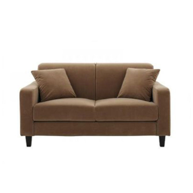Contemporary Square Arm Standard Sofa with Slipcovered for Living Room, Apartment Light Coffee Velvet Clearhalo 'furn' 'furn_sofas' 'Furniture' 'furniture_sofas' 'kitchen' 'kitchen_sofas' 'Living Room Furniture' 'Sofa' 'sofas' 4657938
