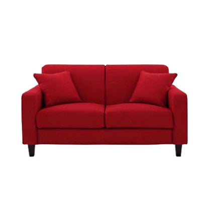 Contemporary Square Arm Standard Sofa with Slipcovered for Living Room, Apartment Red Linen Clearhalo 'furn' 'furn_sofas' 'Furniture' 'furniture_sofas' 'kitchen' 'kitchen_sofas' 'Living Room Furniture' 'Sofa' 'sofas' 4657940