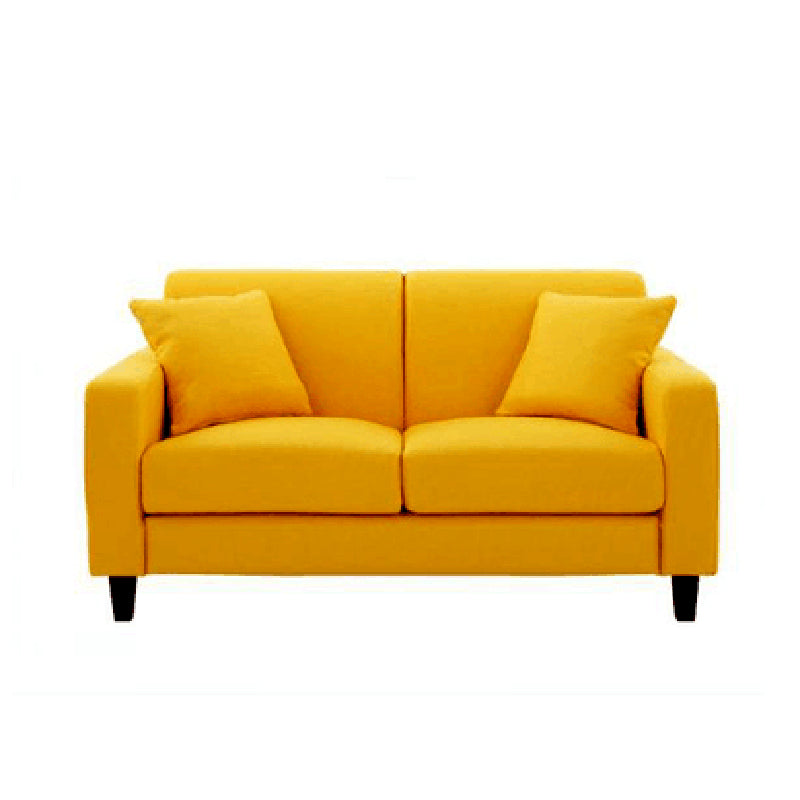 Contemporary Square Arm Standard Sofa with Slipcovered for Living Room, Apartment Yellow Linen Clearhalo 'furn' 'furn_sofas' 'Furniture' 'furniture_sofas' 'kitchen' 'kitchen_sofas' 'Living Room Furniture' 'Sofa' 'sofas' 4657941