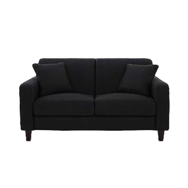 Contemporary Square Arm Standard Sofa with Slipcovered for Living Room, Apartment Black Linen Clearhalo 'furn' 'furn_sofas' 'Furniture' 'furniture_sofas' 'kitchen' 'kitchen_sofas' 'Living Room Furniture' 'Sofa' 'sofas' 4657946