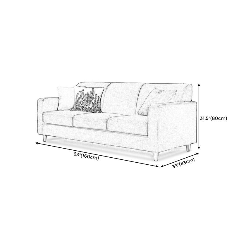 Contemporary Square Arm Standard Sofa with Slipcovered for Living Room, Apartment Clearhalo 'furn' 'furn_sofas' 'Furniture' 'furniture_sofas' 'kitchen' 'kitchen_sofas' 'Living Room Furniture' 'Sofa' 'sofas' 4657954