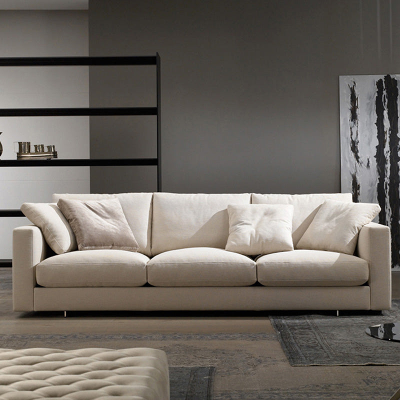 Padded Wooden down Cloth Rectangular Sofa with Pillow Back and Down/sponge/latex Cushion 83"L x 37"W x 26"H Latex Clearhalo 'furn' 'furn_sofas' 'Furniture' 'furniture_sofas' 'kitchen' 'kitchen_sofas' 'Living Room Furniture' 'Sofa' 'sofas' 4657955