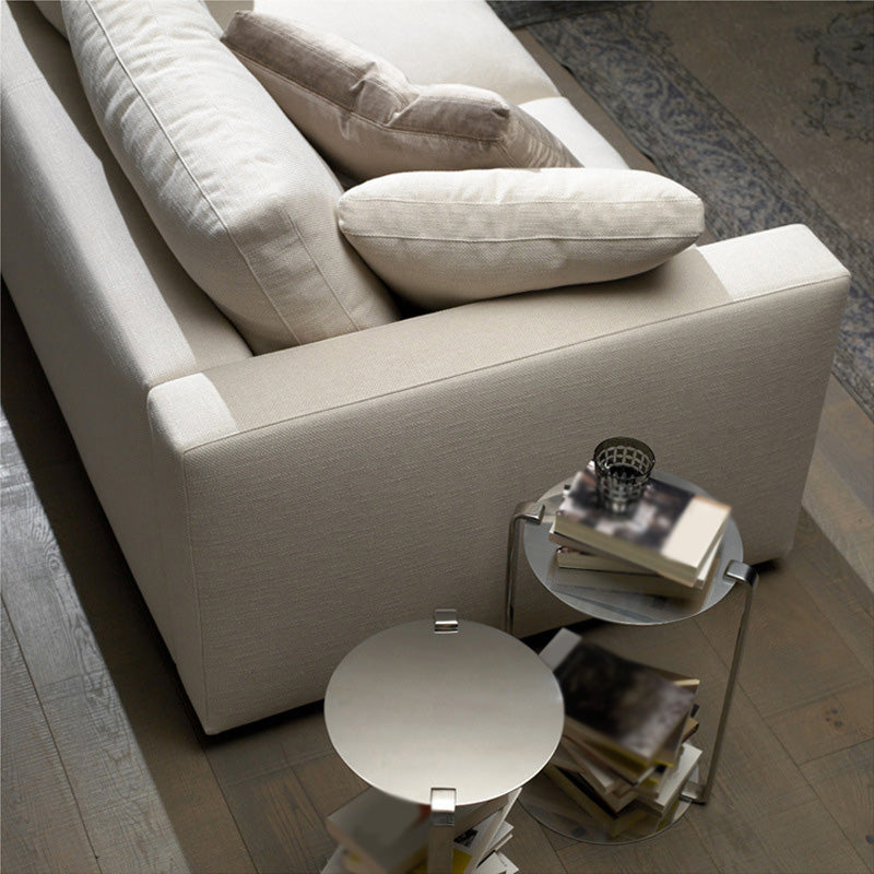 Padded Wooden down Cloth Rectangular Sofa with Pillow Back and Down/sponge/latex Cushion Clearhalo 'furn' 'furn_sofas' 'Furniture' 'furniture_sofas' 'kitchen' 'kitchen_sofas' 'Living Room Furniture' 'Sofa' 'sofas' 4657960