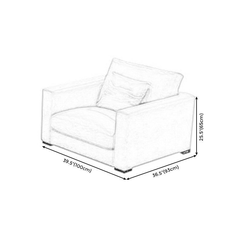 Padded Wooden down Cloth Rectangular Sofa with Pillow Back and Down/sponge/latex Cushion Clearhalo 'furn' 'furn_sofas' 'Furniture' 'furniture_sofas' 'kitchen' 'kitchen_sofas' 'Living Room Furniture' 'Sofa' 'sofas' 4657966