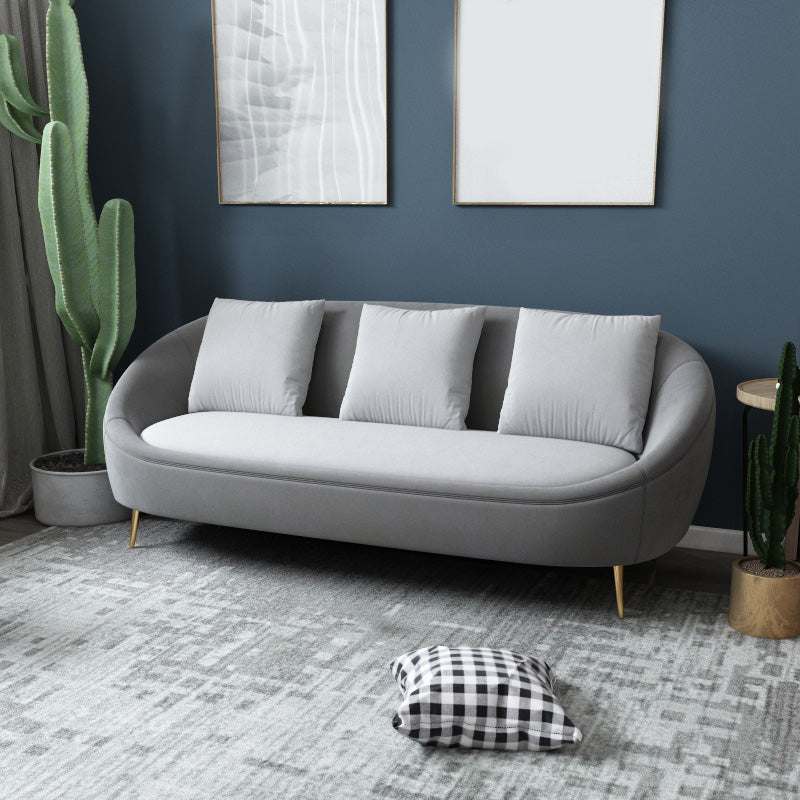 Fabric Tuxedo Arm Loveseat Standard Tight Back 3 Seater Settee Loveseat Grey Clearhalo 'furn' 'furn_sofas' 'Furniture' 'furniture_sofas' 'kitchen' 'kitchen_sofas' 'Living Room Furniture' 'Sofa' 'sofas' 4657987