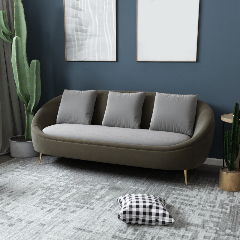 Fabric Tuxedo Arm Loveseat Standard Tight Back 3 Seater Settee Loveseat Taupe Clearhalo 'furn' 'furn_sofas' 'Furniture' 'furniture_sofas' 'kitchen' 'kitchen_sofas' 'Living Room Furniture' 'Sofa' 'sofas' 4657989