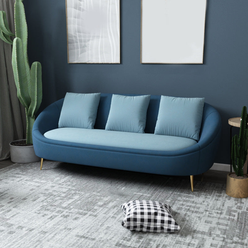 Fabric Tuxedo Arm Loveseat Standard Tight Back 3 Seater Settee Loveseat Dark Blue-Light Blue Clearhalo 'furn' 'furn_sofas' 'Furniture' 'furniture_sofas' 'kitchen' 'kitchen_sofas' 'Living Room Furniture' 'Sofa' 'sofas' 4657996