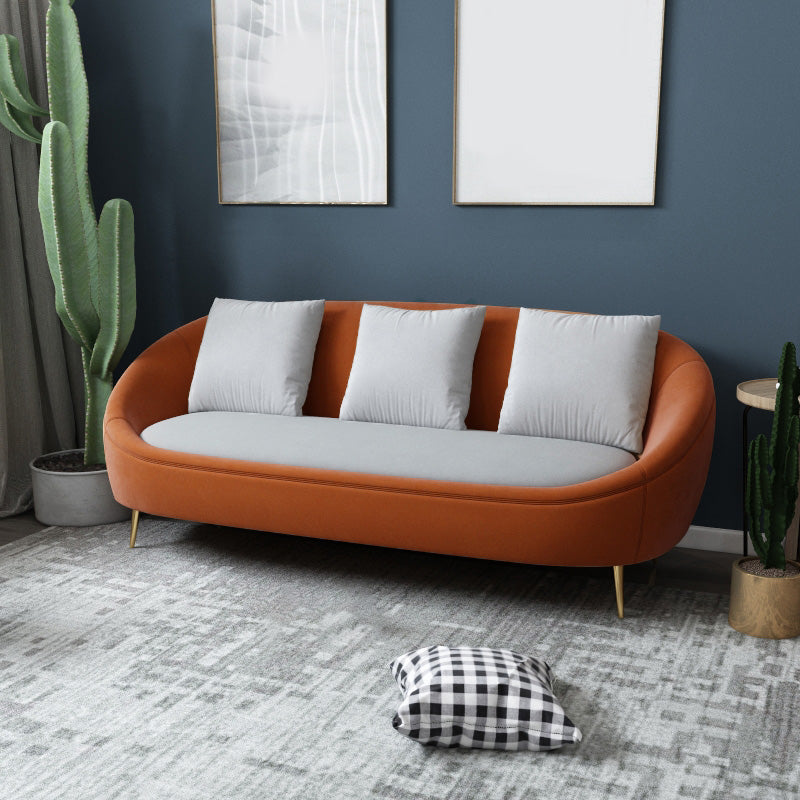 Fabric Tuxedo Arm Loveseat Standard Tight Back 3 Seater Settee Loveseat Gray-Orange Clearhalo 'furn' 'furn_sofas' 'Furniture' 'furniture_sofas' 'kitchen' 'kitchen_sofas' 'Living Room Furniture' 'Sofa' 'sofas' 4657998