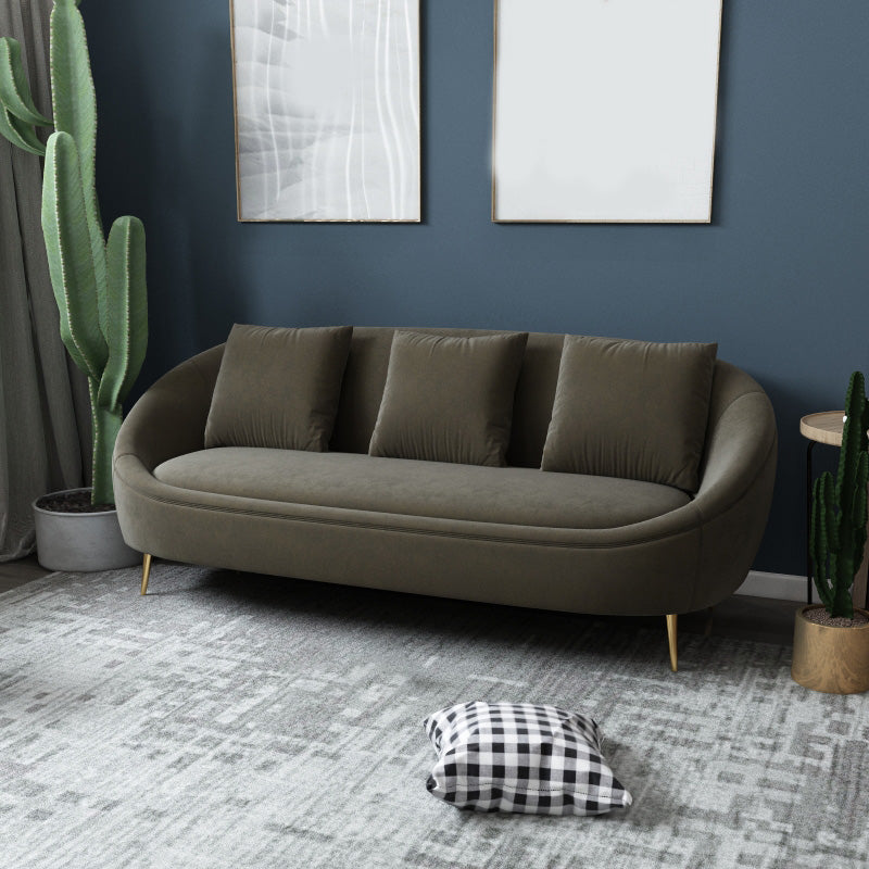 Fabric Tuxedo Arm Loveseat Standard Tight Back 3 Seater Settee Loveseat Brown Clearhalo 'furn' 'furn_sofas' 'Furniture' 'furniture_sofas' 'kitchen' 'kitchen_sofas' 'Living Room Furniture' 'Sofa' 'sofas' 4658000