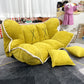 Contemporary Fabric Convertible Sleeper Sofa 19.69"High Biscuit Back Armless Sofa Yellow Clearhalo 'furn' 'furn_sofas' 'Furniture' 'furniture_sofas' 'kitchen' 'kitchen_sofas' 'Living Room Furniture' 'Sofa' 'sofas' 4658015