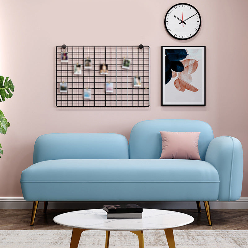 Grey/Blue/Pink Velvet Sofa 55.12"/63" Wide Square Arm Loveseat Blue Left Clearhalo 'furn' 'furn_sofas' 'Furniture' 'furniture_sofas' 'kitchen' 'kitchen_sofas' 'Living Room Furniture' 'Sofa' 'sofas' 4658025