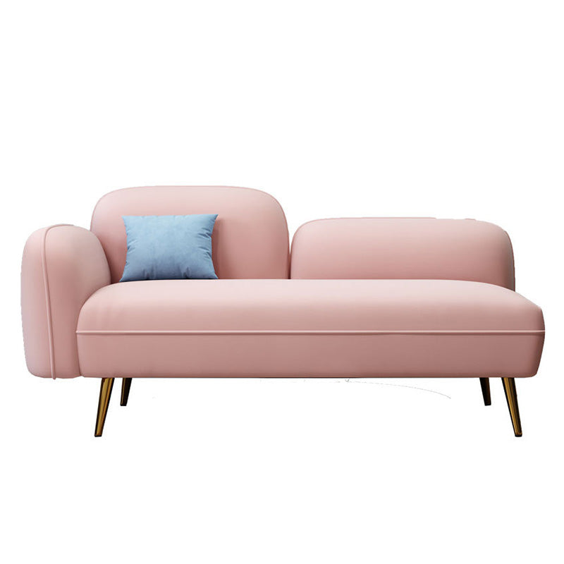 Grey/Blue/Pink Velvet Sofa 55.12"/63" Wide Square Arm Loveseat Pink Right Clearhalo 'furn' 'furn_sofas' 'Furniture' 'furniture_sofas' 'kitchen' 'kitchen_sofas' 'Living Room Furniture' 'Sofa' 'sofas' 4658027